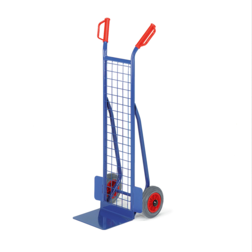 Rollcart diable d'empilage avec paroi arrière grillagée, force 200 kg, air bandage  L