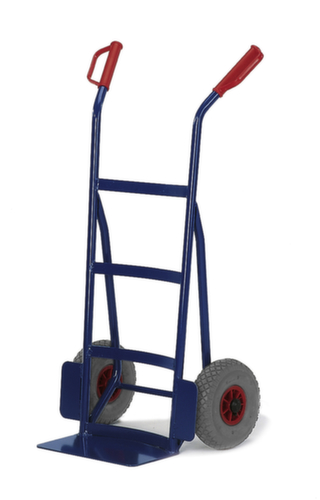 Rollcart Diable de manutention avec paroi arrière courbée, force 250 kg, TPE bandage  L