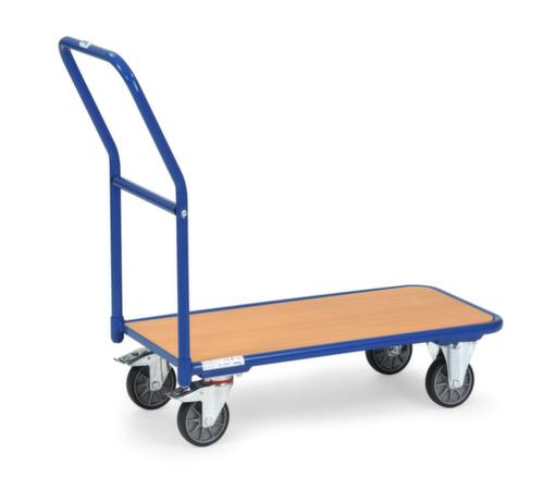 fetra Chariot avec barre de poussée, force 250 kg, plateau longueur x largeur 850 x 450 mm  L