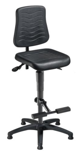 meychair Siège d'atelier pivotant Workster Allround avec assise inclinable, assise mousse PU noir, avec patins en plastique  L