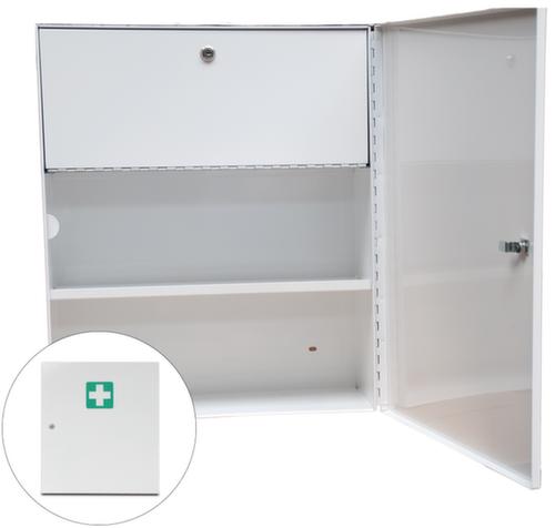 actiomedic Armoire de premiers secours en acier, vide / pour calage selon DIN 13169  L