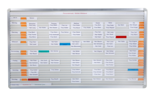 EICHNER Tableau de planification Visiplan avec rails, hauteur x largeur 1300 x 1000 mm  L