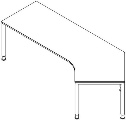 Bureau d'angle à hauteur réglable RQ60 avec piètement 4 pieds  L