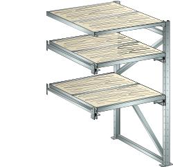 LISTA Rayonnage extensible pour charges lourdes avec 3 niveaux  L