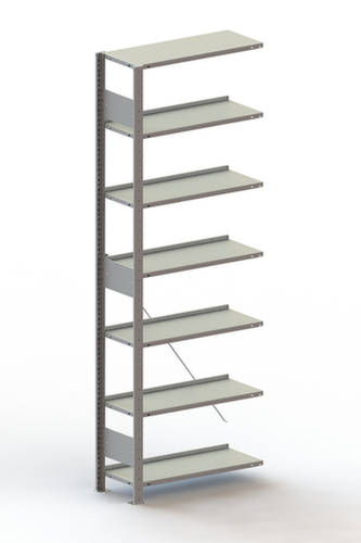 META Rayonnage sans boulons pour classeurs élément suivant, 7 tablettes, avec revêtement en zinc anti-corrosion  L