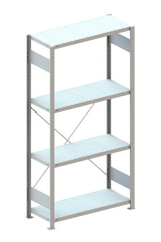 META Rack de stockage sans vis, hauteur x largeur x profondeur 2000 x 1056 x 436 mm, 4 tablettes  L