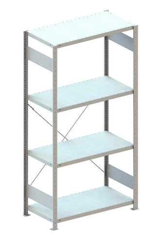 META Rack de stockage sans vis, hauteur x largeur x profondeur 2000 x 1056 x 536 mm, 4 tablettes  L