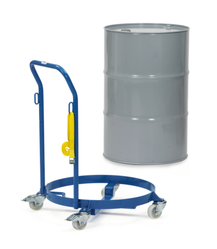 fetra Chariot à tambour avec zone de chargement ouverte,pour fût 1 x 60/200 litres  L