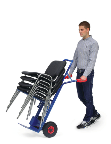 fetra Chariot porte-chaises avec cadre de support vissé, force 300 kg, air bandage  L