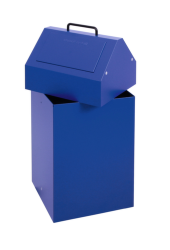 stumpf Conteneur de matériaux recyclables ignifugés, 45 l, RAL5010 bleu gentiane, couvercle RAL5010 bleu gentiane  L