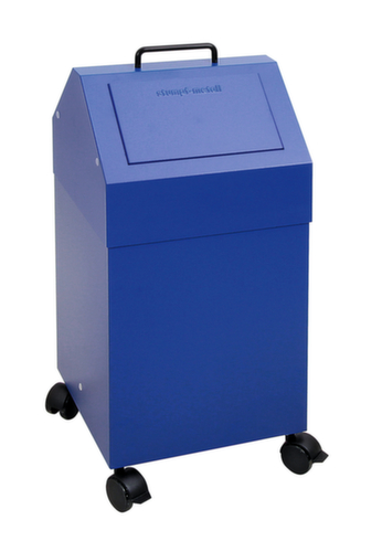 stumpf Conteneur de matériaux recyclables ignifugés, 45 l, RAL5010 bleu gentiane, couvercle RAL5010 bleu gentiane  L