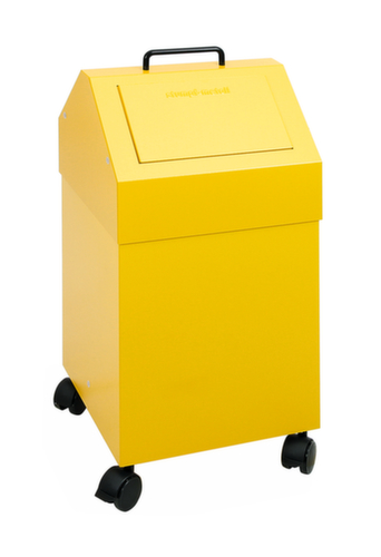 stumpf Conteneur de matériaux recyclables ignifugés, 45 l, RAL1003 jaune de sécurité, couvercle RAL1003 jaune de sécurité  L