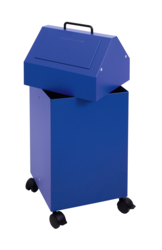 stumpf Conteneur de matériaux recyclables ignifugés, 45 l, RAL5010 bleu gentiane, couvercle RAL5010 bleu gentiane  L