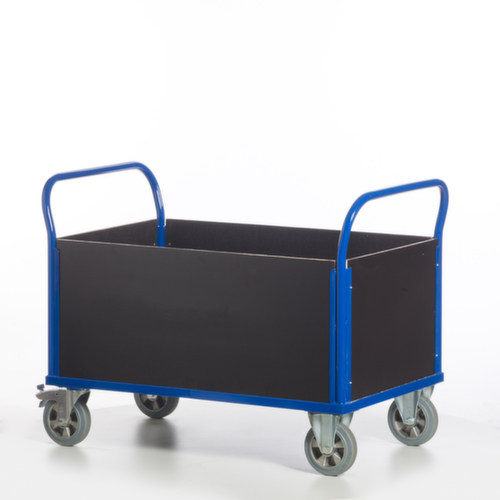 Rollcart Chariot quatre ridelles avec plateau antidérapant, force 1200 kg, plateau longueur x largeur 1200 x 770 mm  L