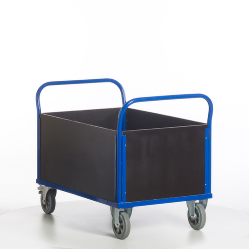 Rollcart Chariot quatre ridelles avec plateau antidérapant, force 1200 kg, plateau longueur x largeur 1200 x 770 mm  L