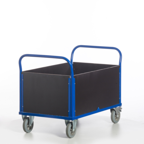 Rollcart Chariot quatre ridelles avec plateau antidérapant, force 1200 kg, plateau longueur x largeur 1200 x 770 mm  L