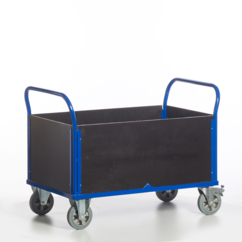 Rollcart Chariot quatre ridelles avec plateau antidérapant, force 1200 kg, plateau longueur x largeur 1200 x 770 mm  L