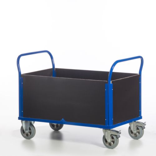 Rollcart Chariot quatre ridelles avec plateau antidérapant, force 1200 kg, plateau longueur x largeur 1200 x 770 mm  L