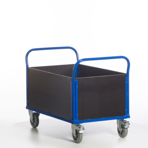 Rollcart Chariot quatre ridelles avec plateau antidérapant, force 1200 kg, plateau longueur x largeur 1200 x 770 mm  L