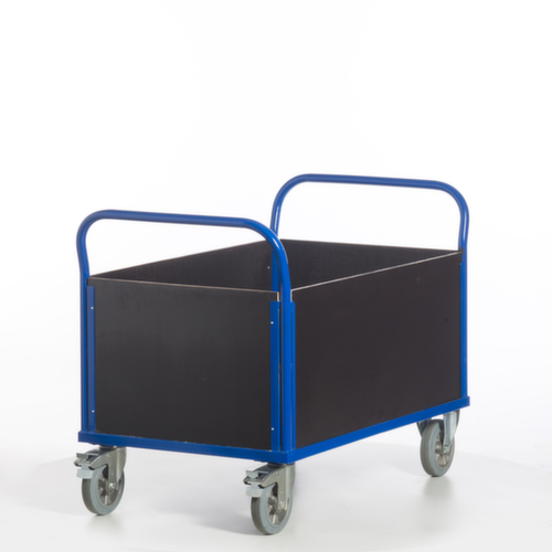 Rollcart Chariot quatre ridelles avec plateau antidérapant, force 1200 kg, plateau longueur x largeur 1200 x 770 mm  L