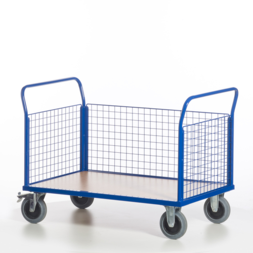 Rollcart Wagon à trois parois en grille, force 500 kg, plateau longueur x largeur 1200 x 780 mm  L