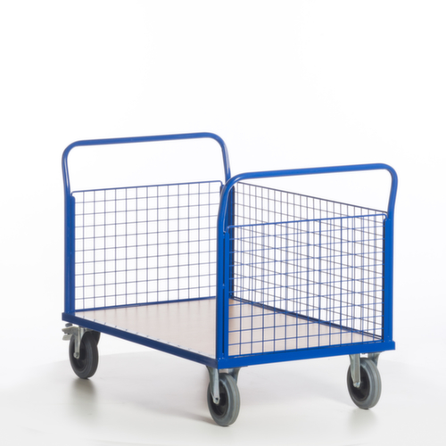 Rollcart Wagon à trois parois en grille, force 500 kg, plateau longueur x largeur 1200 x 780 mm  L