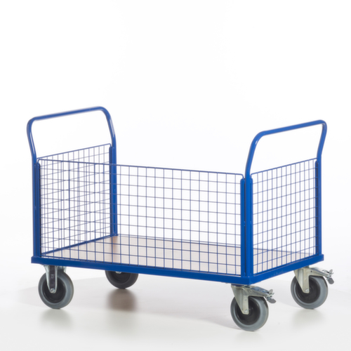 Rollcart Wagon à trois parois en grille, force 500 kg, plateau longueur x largeur 1200 x 780 mm  L