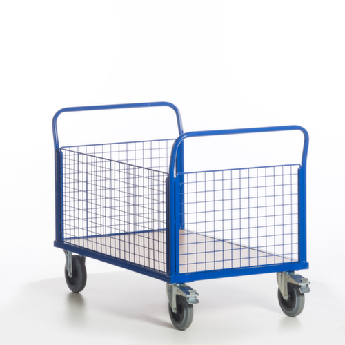 Rollcart Wagon à trois parois en grille, force 500 kg, plateau longueur x largeur 1200 x 780 mm  L