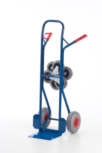 Rollcart Diable pour escaliers 3 étoiles, force 150 kg, largeur de pelle 300 mm, bandage air  L