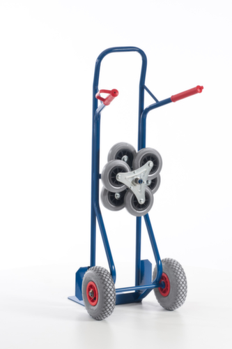 Rollcart Diable pour escaliers 3 étoiles, force 150 kg, largeur de pelle 300 mm, bandage air  L