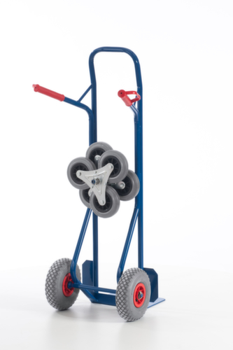 Rollcart Diable pour escaliers 3 étoiles, force 150 kg, largeur de pelle 300 mm, bandage air  L