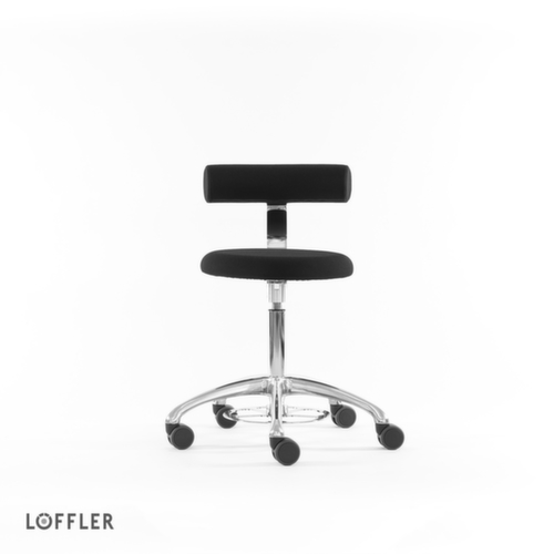 Löffler Tabouret Aogo, assise noir, roulettes  L