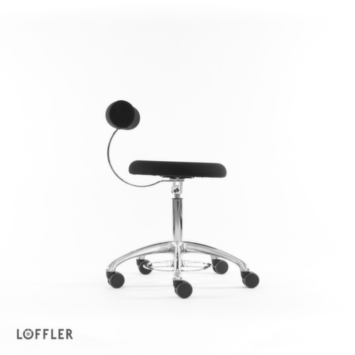 Löffler Tabouret Aogo, assise noir, roulettes  L