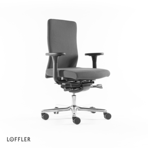 Löffler Siège de bureau pivotant avec assise viscoélastique, gris