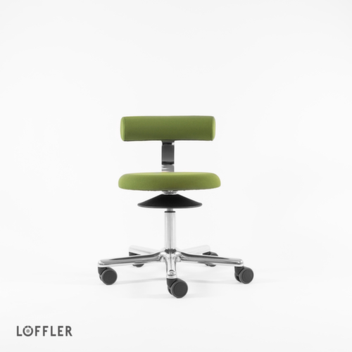 Löffler Tabouret Aogo, assise vert, roulettes