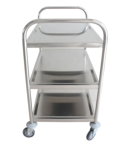 Chariot pour l'alimentaire en acier inoxydable, force 150 kg, 3 plateaux  L