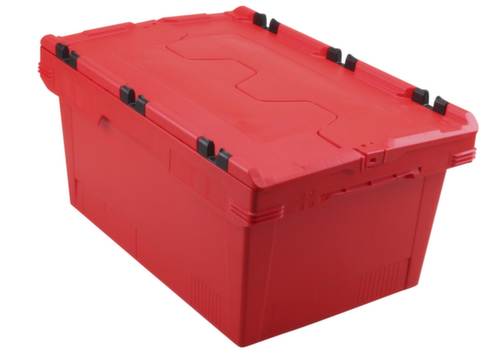 Allit Conteneurs consignés Euronorm ProfiPlus CrocoLid 40/27, rouge, longueur x largeur 600 x 400 mm, couvercle crocodile  L