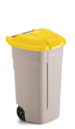 Rubbermaid Poubelle d'une capacité maximale de 240 l, 100 l, beige, couvercle jaune