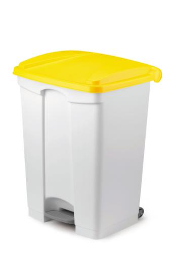 Poubelle à pédale selon HACCP, 90 l, blanc, couvercle jaune