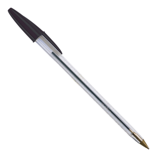 BIC® Stylo à bille Cristal, couleur de police noir, tige transparent  L