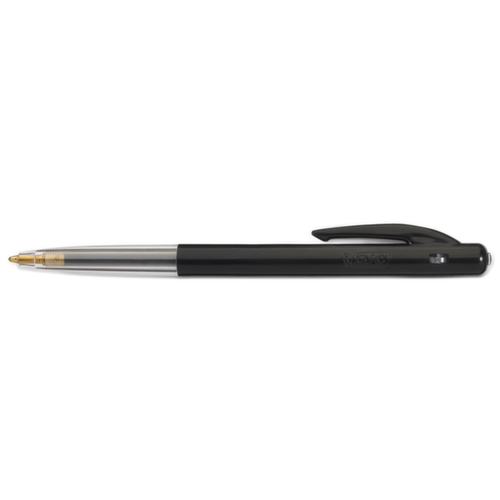 BIC® Stylo à bille M10 Clic Fine, couleur de police noir, tige noir/transparent  L