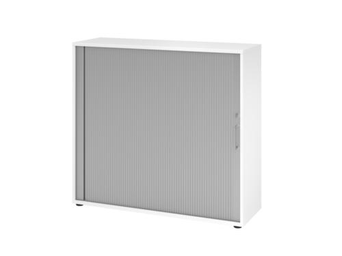 Armoire à rideaux transversaux 9Y, 3 hauteurs des classeurs, blanc/argent  L