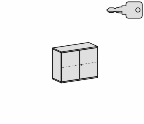 Gera Armoire à portes battantes Pro, 2 hauteurs des classeurs  L