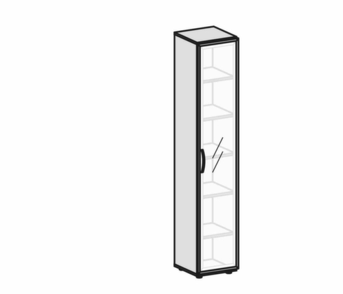 Gera Armoire à portes vitrées Milano, 6 hauteurs des classeurs  L