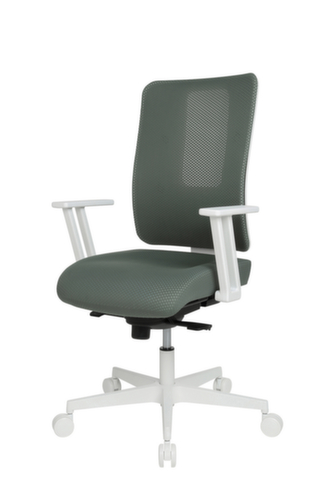 Topstar Siège de bureau pivotant Sitness Life 50 avec support de dossier ouvert, dossier maille avec support ajouré, gris vert  L