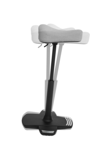 Topstar Siège assis-debout Sitness Work High Falcon avec pied à rebord antibasculement, hauteur d’assise 570 - 850 mm, assise gris  L