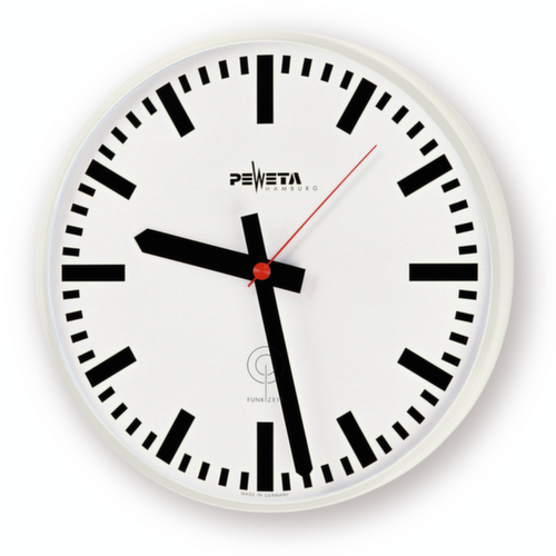 PEWETA Horloge murale avec boîtier métallique, avec cadran à traits, Ø 300 mm  L