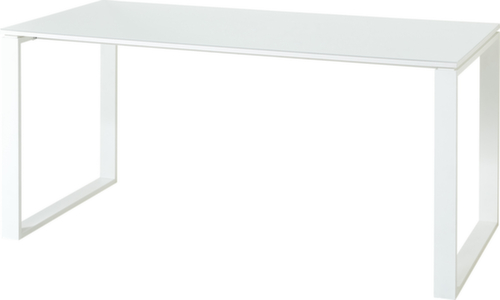 Bureau GW-MONTERIA, Piètem. semelles, largeur 1600 mm, blanc/blanc  L