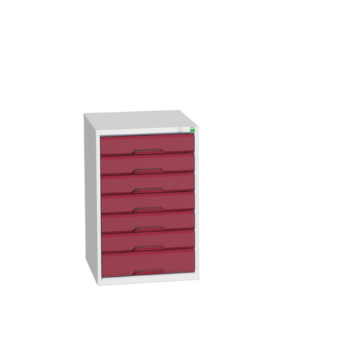 bott Armoire à tiroirs verso, 7 tiroir(s), RAL7035 gris clair/RAL3004 rouge pourpre  L