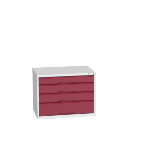 bott Armoire à tiroirs verso, 4 tiroir(s), RAL7035 gris clair/RAL3004 rouge pourpre  L